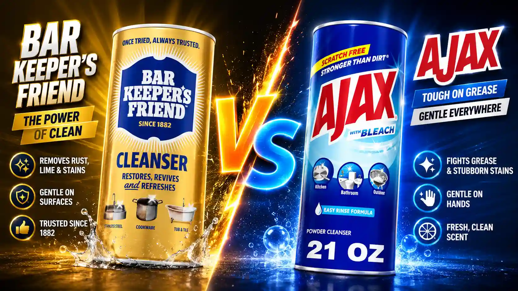 Bar Keepers Friend vs Ajax