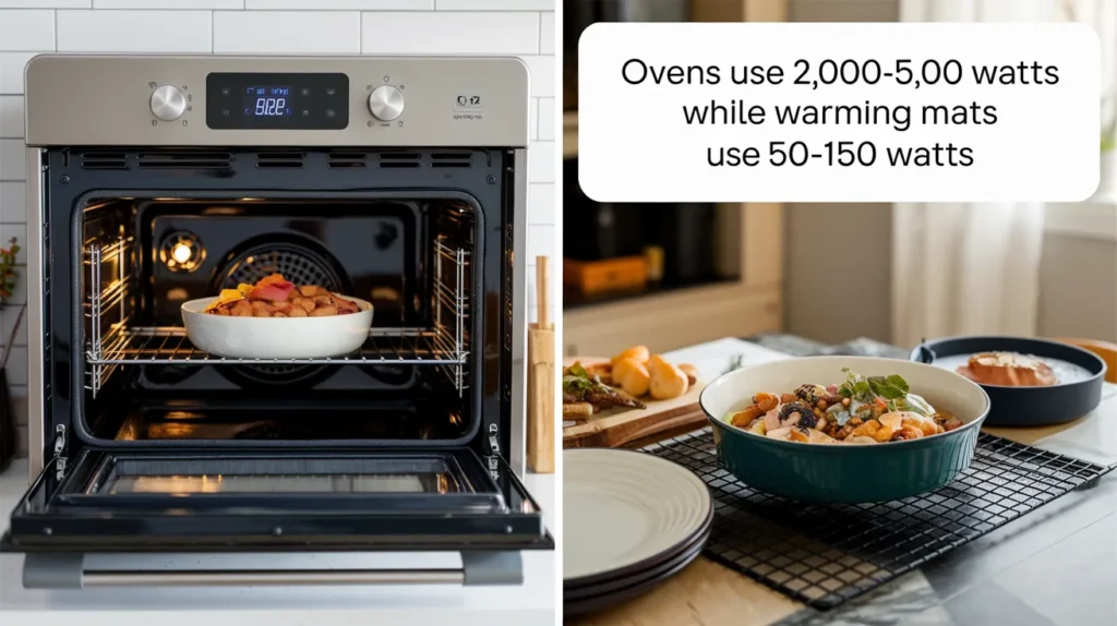 Energy usage of warming mats vs. ovens