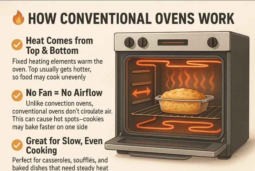 How conventional ovens generate heat