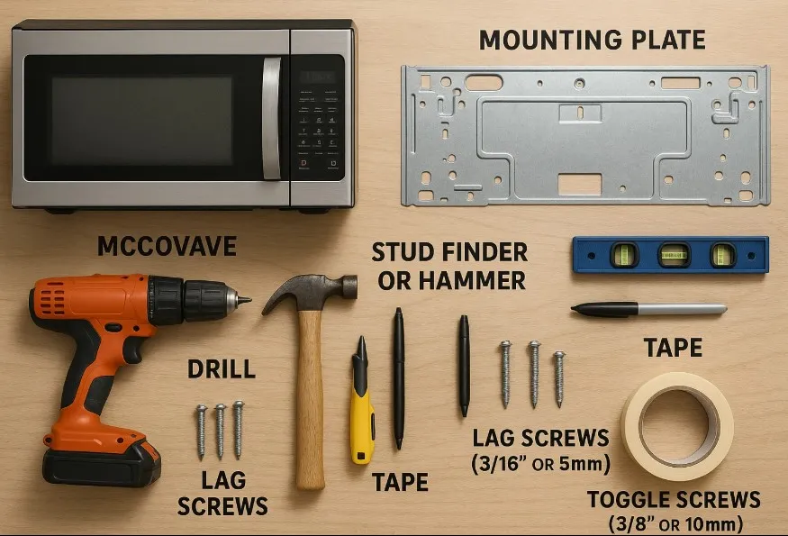 Tools for Installing a Microwave Oven