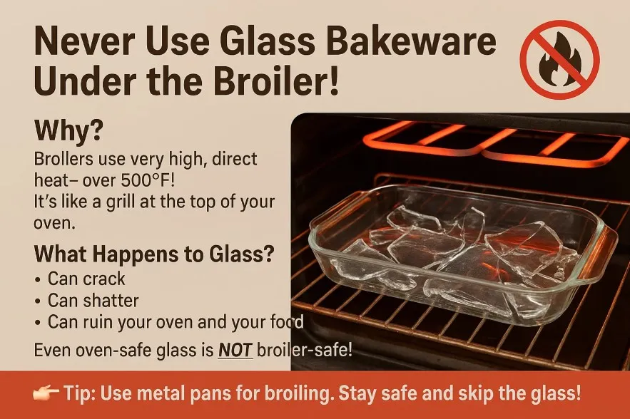Why Glass Bakeware Should Not Be Used Under a Broiler