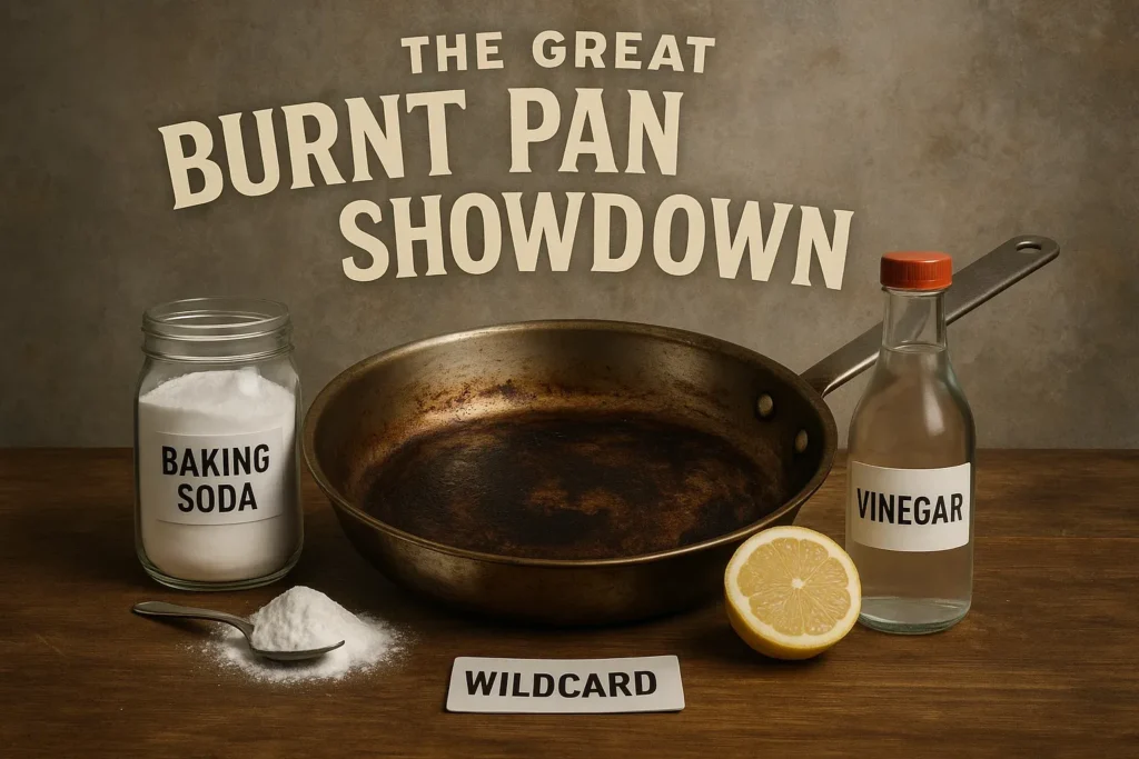 The Great Burnt Pan Showdown Baking Soda, Vinegar & Wildcards