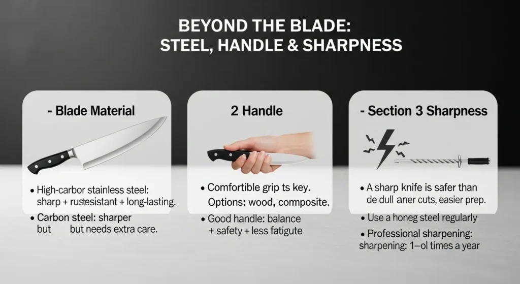 Beyond the Blade Steel, Handle, and Sharpness