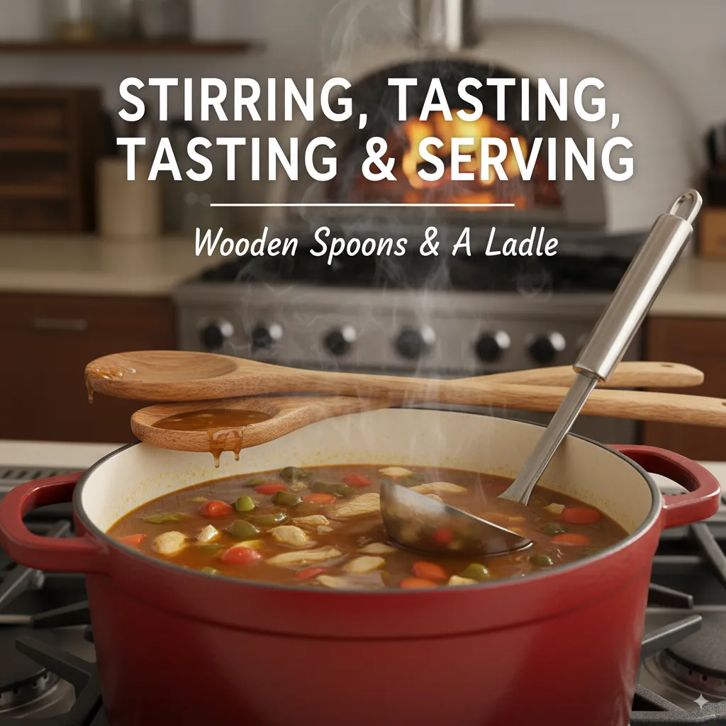 Wooden Spoons and a Ladle