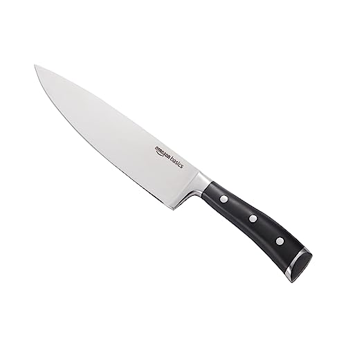 Amazon Basics Classic 8-inch Full Tang Stainless Steel Chef's Knife with Three Rivets, Silver