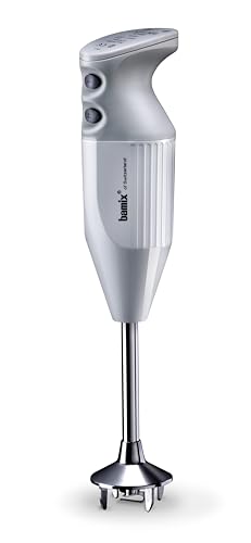 bamix Made in Switzerland M200 PRIME - 2-speed Immersion Hand Blender, 200W 120V 60Hz - Light Grey - Includes 3 Stainless Steel Blades – Aerating, Blending, and Chopping Blades