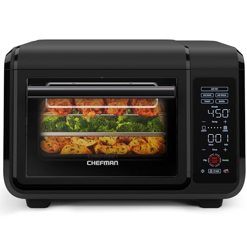 Chefman Air Fryer Toaster Oven Combo, 15 Qt. Countertop Oven for Quick & Healthy Meals, Bake, Broil, Air Fry, Toast, and Bagel Functions, 450°F Max Temp, 4 Slice Toaster Oven Air Fryer Combo