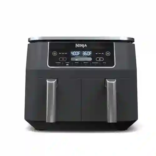 Ninja DZ201 Foodi 8 Quart 6-in-1 DualZone 2-Basket Air Fryer with 2 Independent Frying Baskets, Match Cook & Smart Finish to Roast, Broil, Dehydrate & More for Quick, Easy Meals, Grey