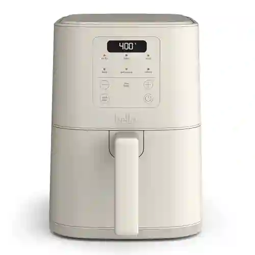 bella 4Qt Slim Air Fryer, Fits-anywhere™ Kitchenware, EverGood™ Ceramic Nonstick Coating, Adjustable Temperature, 6 Preset Cooking Options, 60 Min Auto Shutoff w Audible Tone, 3.3lb Capacity, Oatmilk