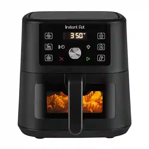 Instant Pot 4Qt VORTEX 6-in-1 Mini Air Fryer, Custom Program Options, Air Fry, Broil, Roast, Dehydrate, Bake, Reheat, Black, 4 Quarts