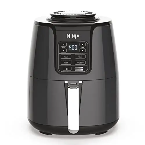 Ninja | Air Fryer | 4 QT Capacity | 4-in1 Roast, Crisp, Roast, Reheats, & Dehydrates | Dishwasher Safe Parts | Includes 20 Easy & Healthy Recipes | Compact | Grey | AF101