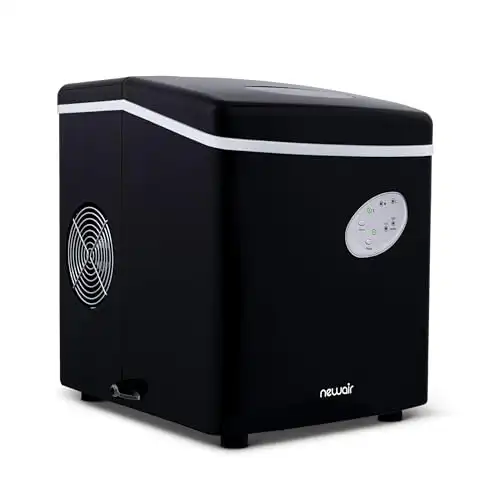 NewAir Counter Top Ice Maker Machine (Black), Compact Automatic Ice Maker, Cubes Ready in 6 Minutes, 28 Pounds in 24 Hours - Perfect for Home/Kitchen/Office/Bar