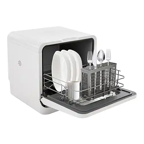 3-In-1 Portable Dishwasher,785W Countertop Mini Dishwasher With Display Screen & Child Lock,Multi-Functional Large Capacity Compact Drying Storage Dishwasher For Apartments,Dorms,Rvs,Kitchens (785W)