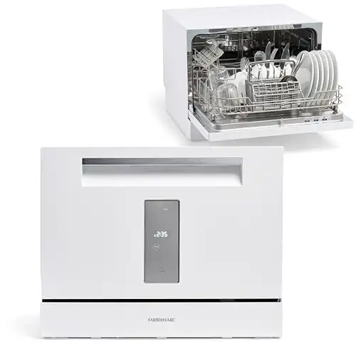 Farberware Compact 6-Place Setting Dishwasher - Portable Mini Countertop Dishwasher with 7 Wash Programs - Perfect for Small Spaces Like Apartment, Dorm, Boat, Camper/RV