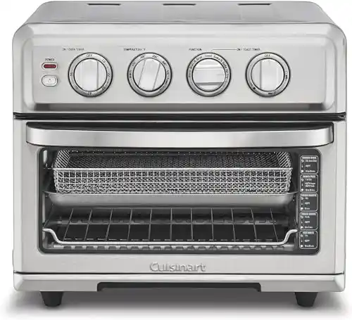 Cuisinart Air Fryer Toaster Oven, 1800W, 8-in-1 with Air Fry, Convection, Broil & Warm, 0.6 Cubic Feet, 60-Minute Timer, TOA-70NAS, Stainless Steel