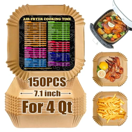 Air Fryer Liners 4QT for Chefman Air Fryer, 7.1 Inch 150Pcs Disposable Parchment Paper Liners for Instant Pot Vortex Plus 4QT Air Fryers