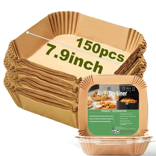 Air Fryer Disposable Paper Liner Square 7.9 Inches, Instant Pot Vortex Plus 4QT Air Fryer Liners, 150Pcs parchment paper liners for 3-6QT Air fryer, Baking Roasting Microwave