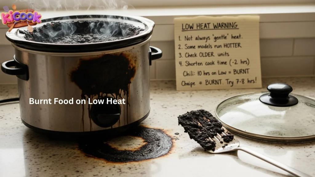 Burn food on low heat