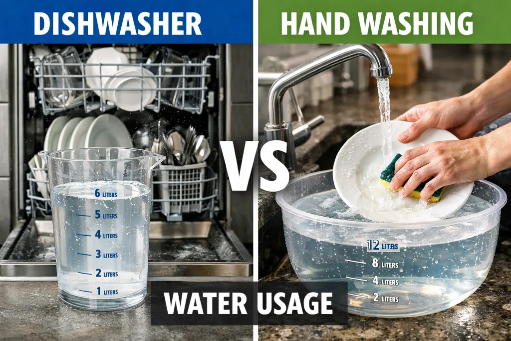Dishwasher vs Hand Washing Water Usage