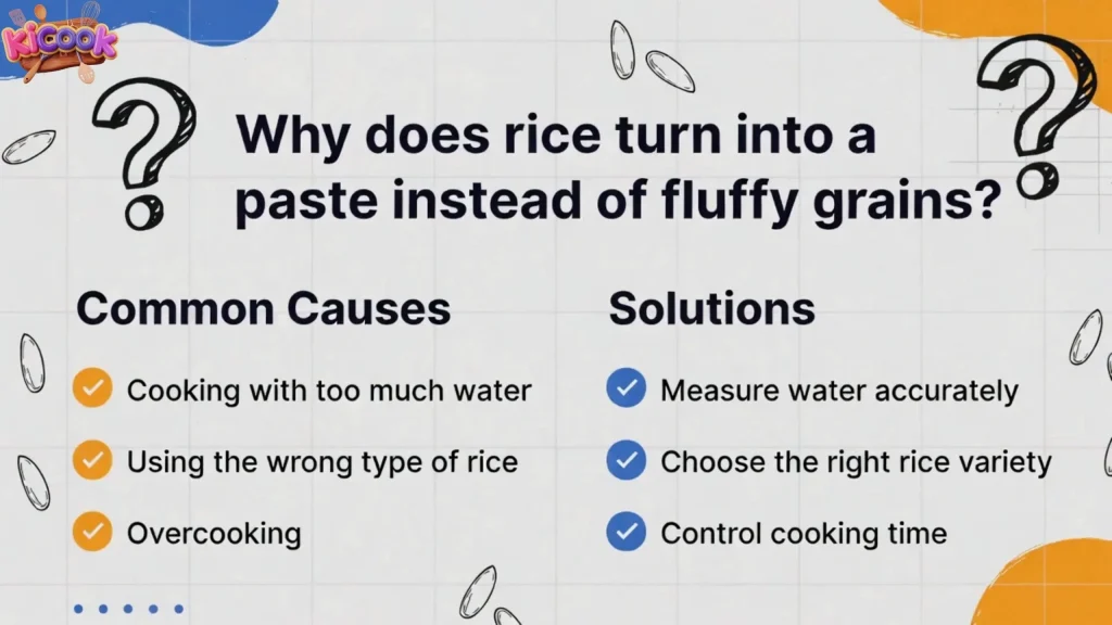Rice turns into paste instead of fluffy grains