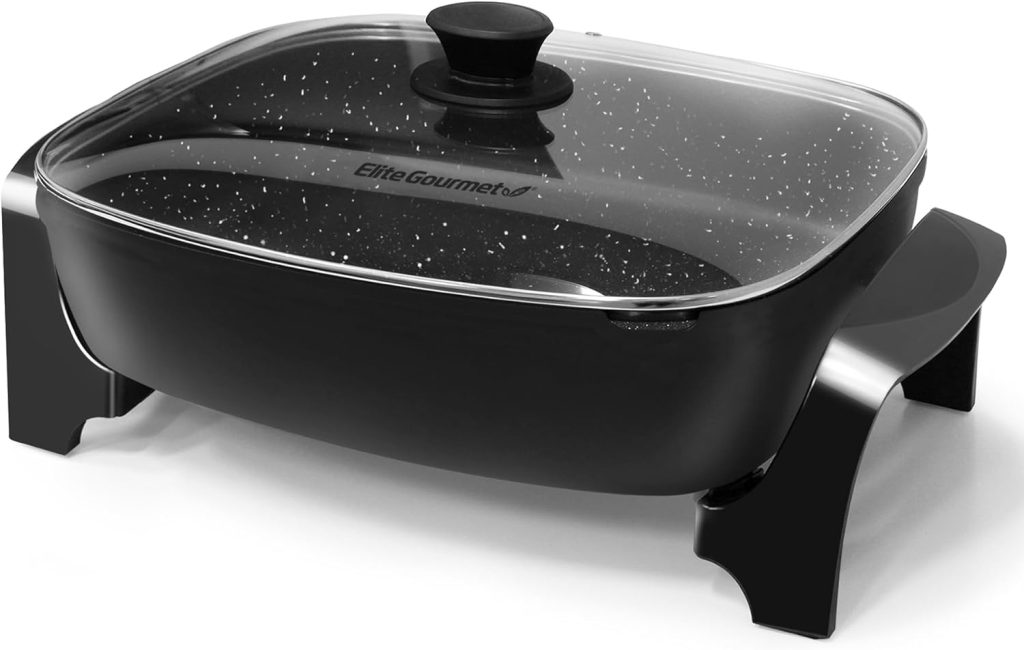 Elite Gourmet EG-6203# Extra Deep 16"x13"x3.2" (10.5Qt.) Scratch Resistant, Easy Pour Spout Dishwasher Safe