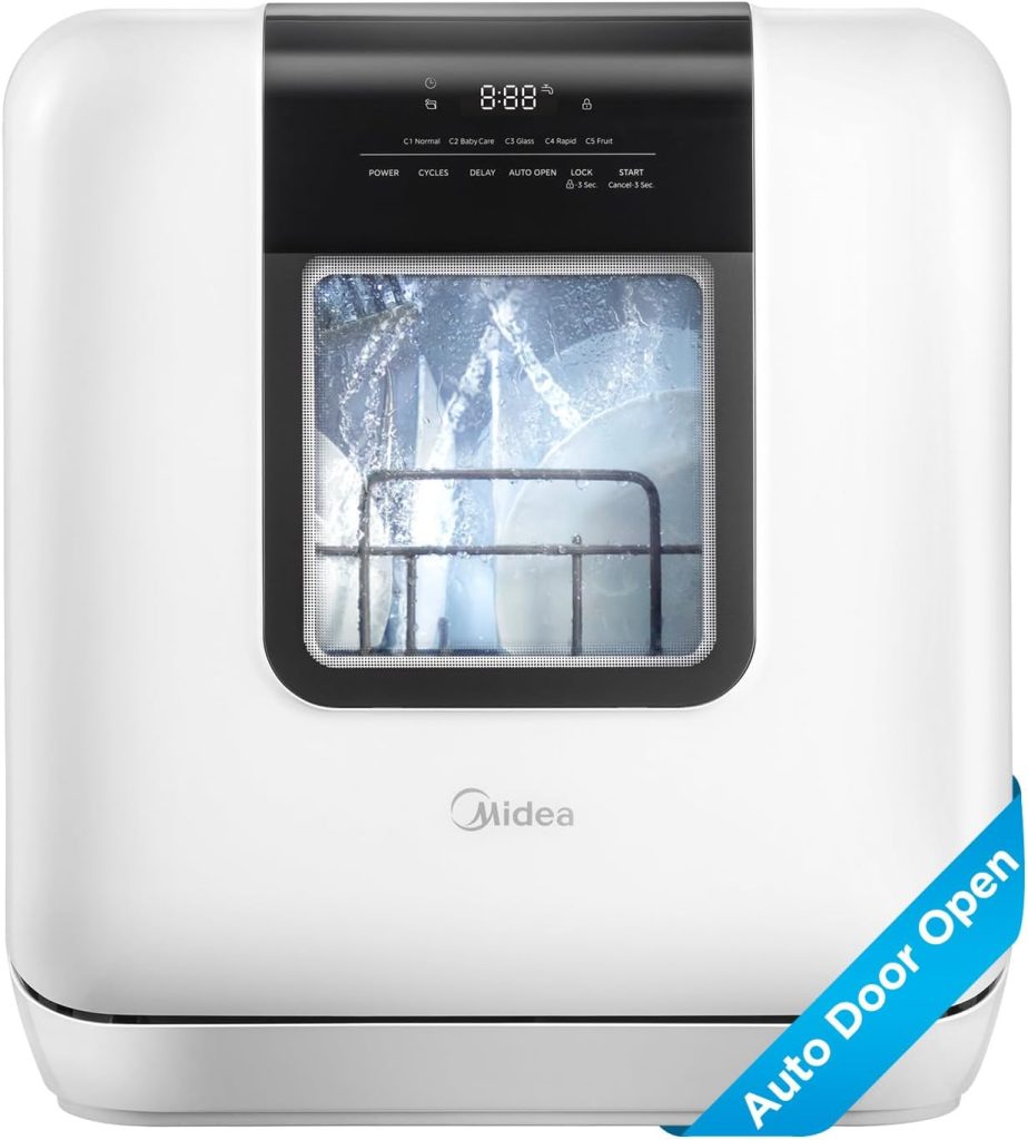 Midea MDC17P2DWW Countertop Dishwasher Portable with 6L(1.59G) Built-in Water Tank