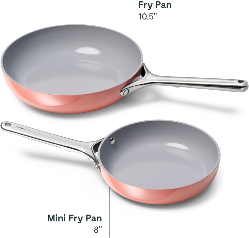Caraway Nonstick Ceramic Frying Pan (2.7 qt, 10.5") - Non Toxic, PTFE & PFOA Free - Oven Safe & Compatible with All Stovetops