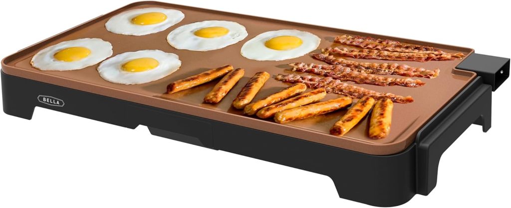 bella XL Electric Ceramic Titanium Griddle, Make 15 Eggs At Once