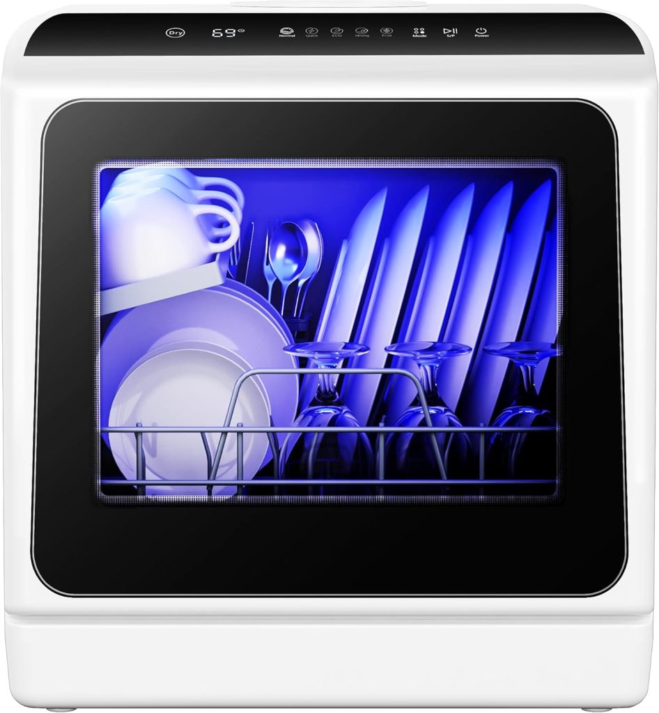 EUHOMY 6 Programs Countertop Dishwasher, Portable Dishwasher