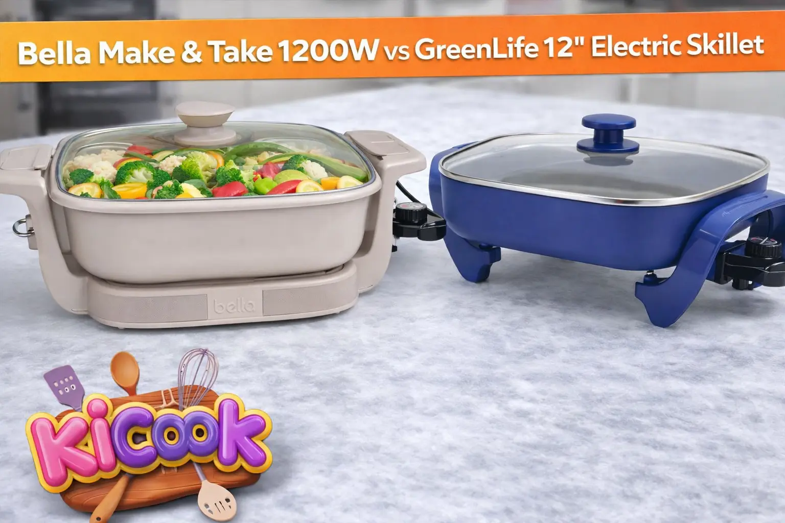 Bella Make & Take 1200W vs GreenLife 12″ Electric Skillet