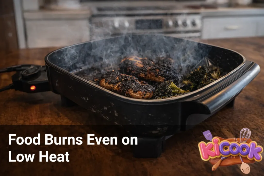 Burnt food in electric skillet