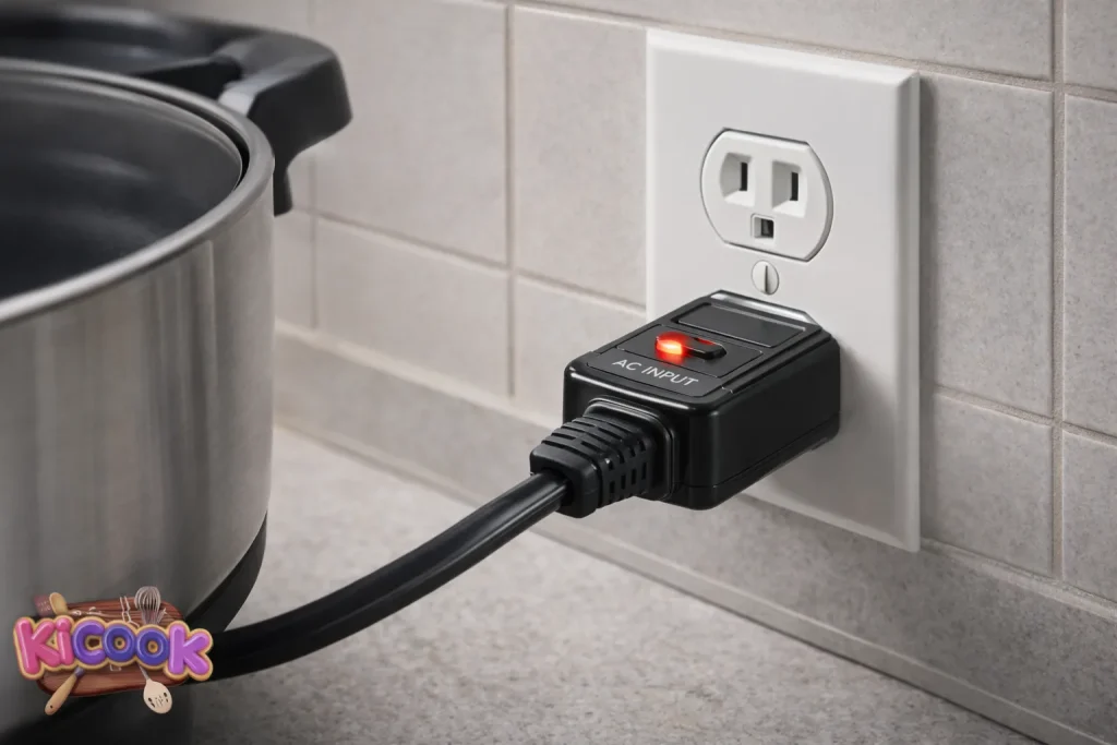 Electric skillet power cord connection