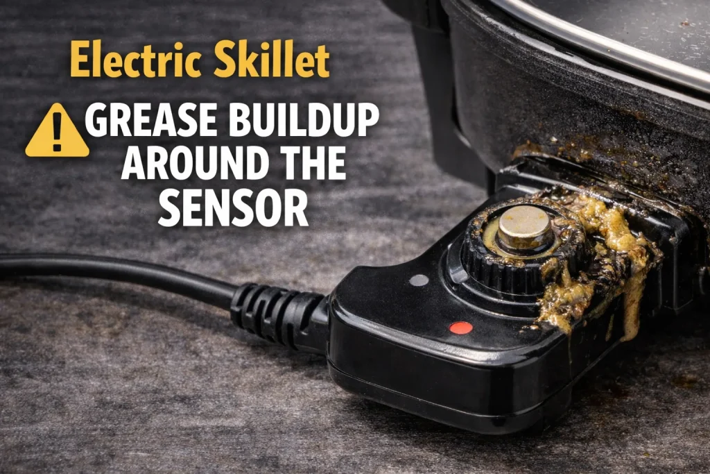 Grease buildup on electric skillet probe