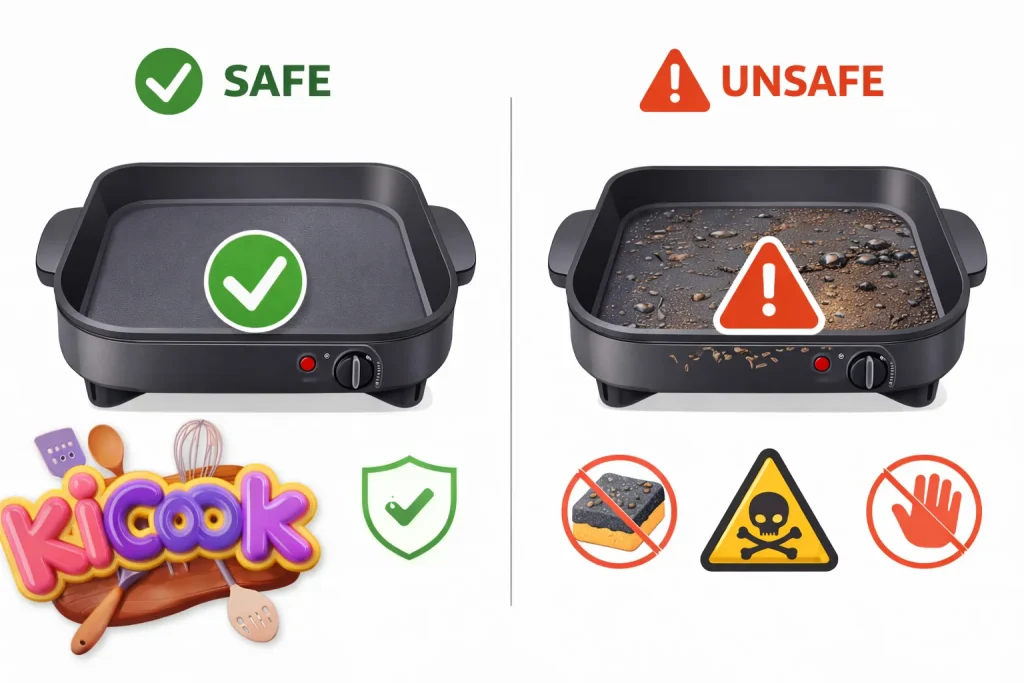 Safe vs unsafe electric skillet comparison