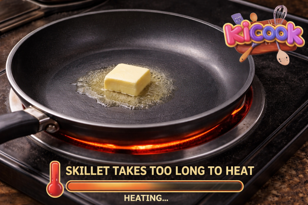 Slow heating skillet and melting butter