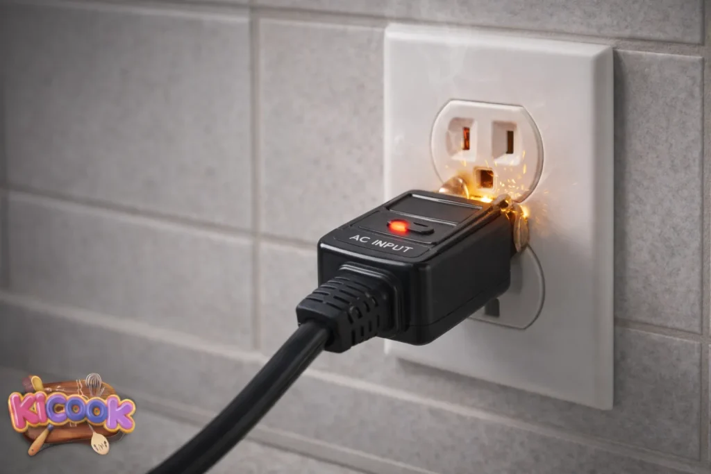 Sparking plug in kitchen outlet