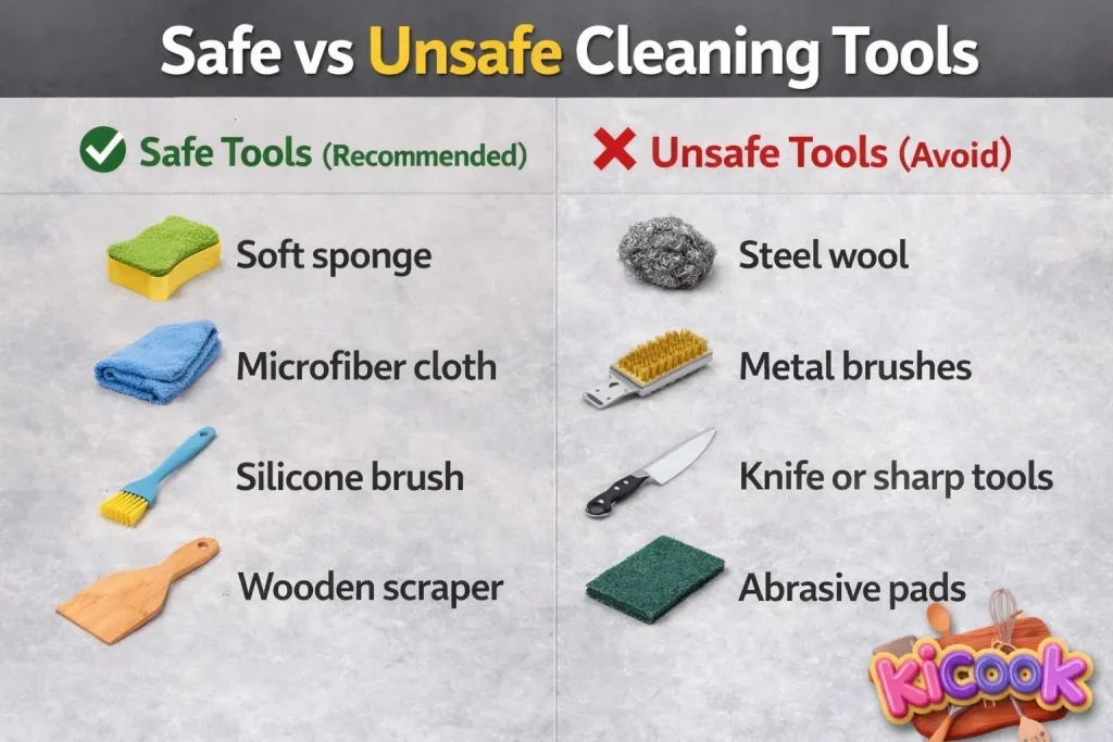 Safe vs Unsafe Cleaning Tools