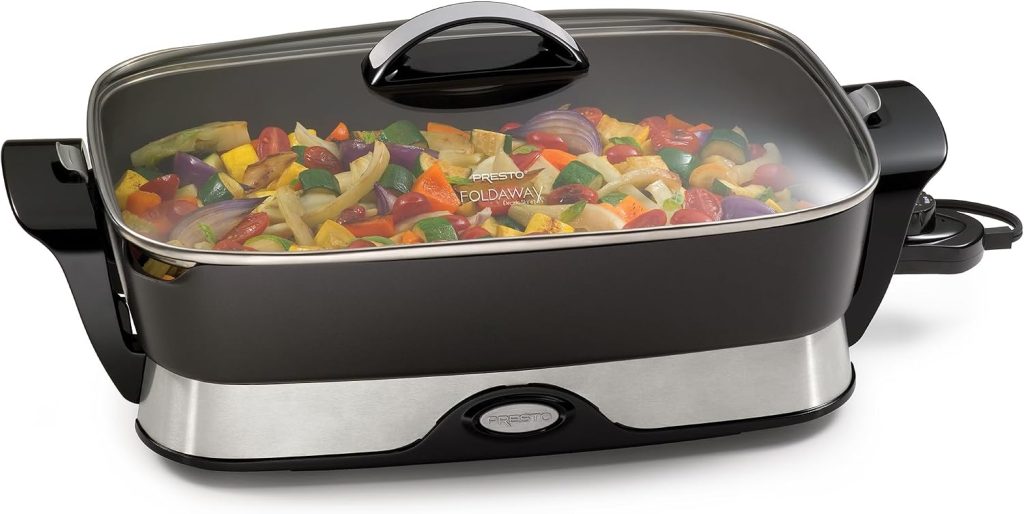 Presto 06852 16-inch rectangular electric frying skillet with glass cover