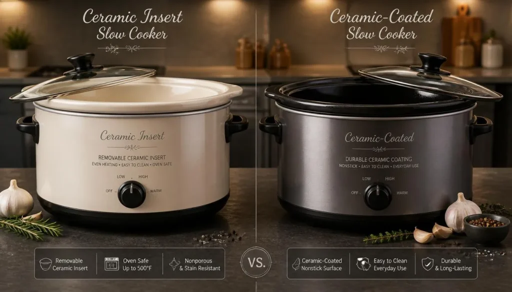 Ceramic Insert vs Ceramic-Coated Slow Cooker