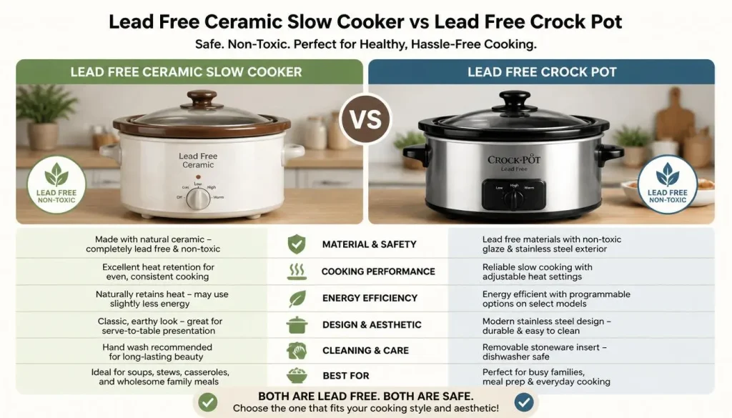 Lead Free Ceramic Slow Cooker vs Lead Free Crock Pot