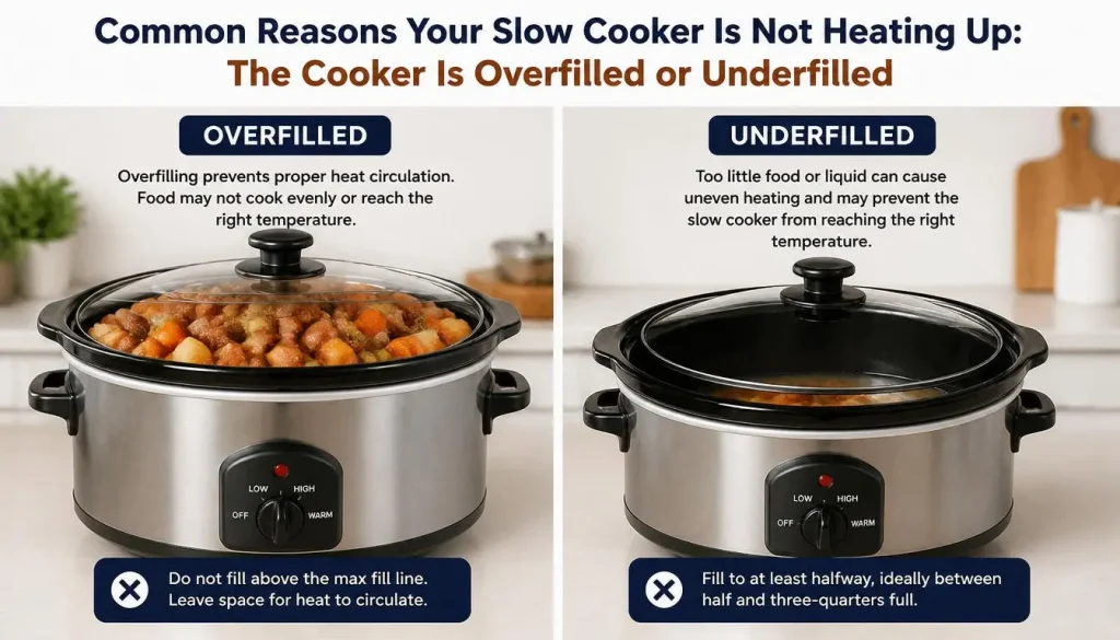 The Cooker Is Overfilled or Underfilled