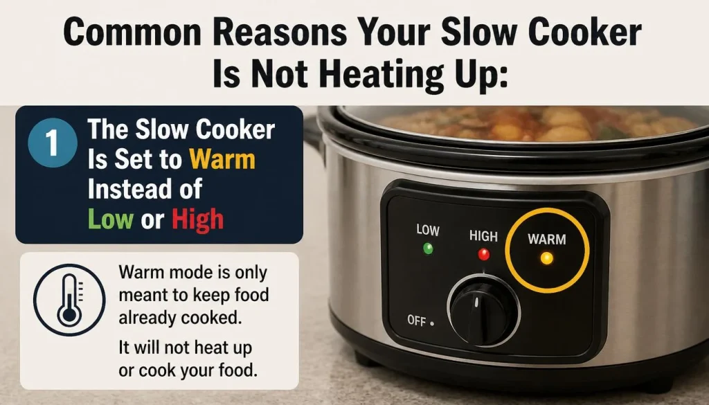 The Slow Cooker Is Set to Warm Instead of Low or High