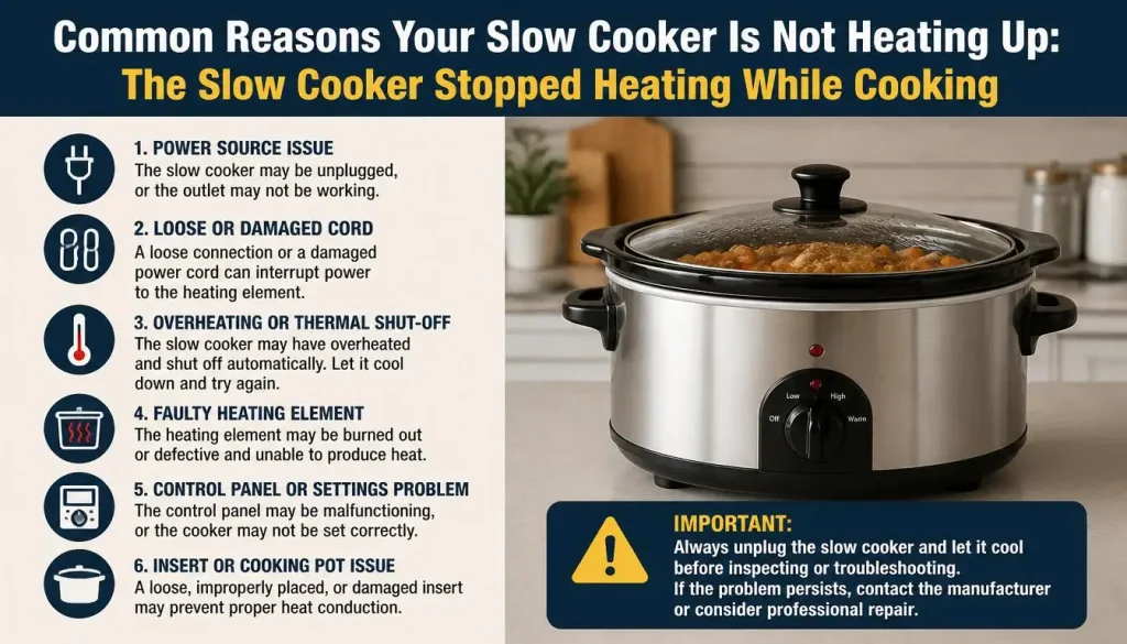The Slow Cooker Stopped Heating While Cooking
