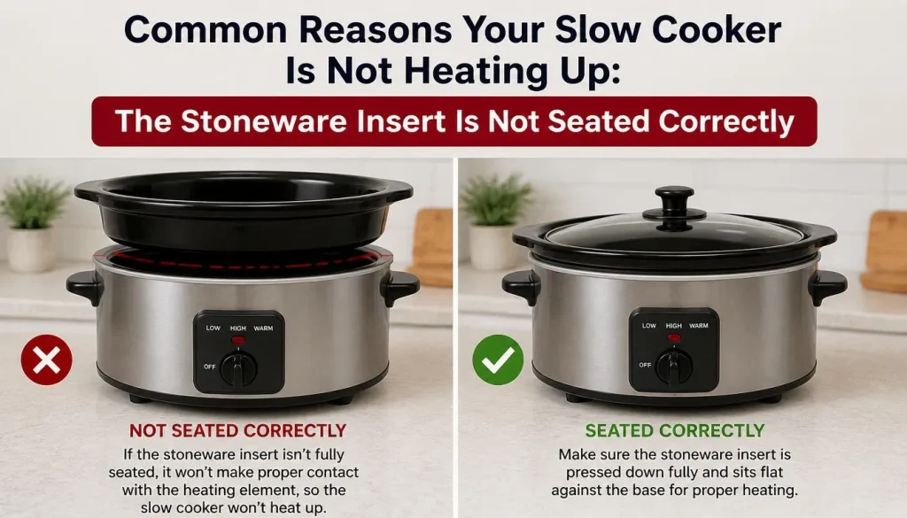 The Stoneware Insert Is Not Seated Correctly