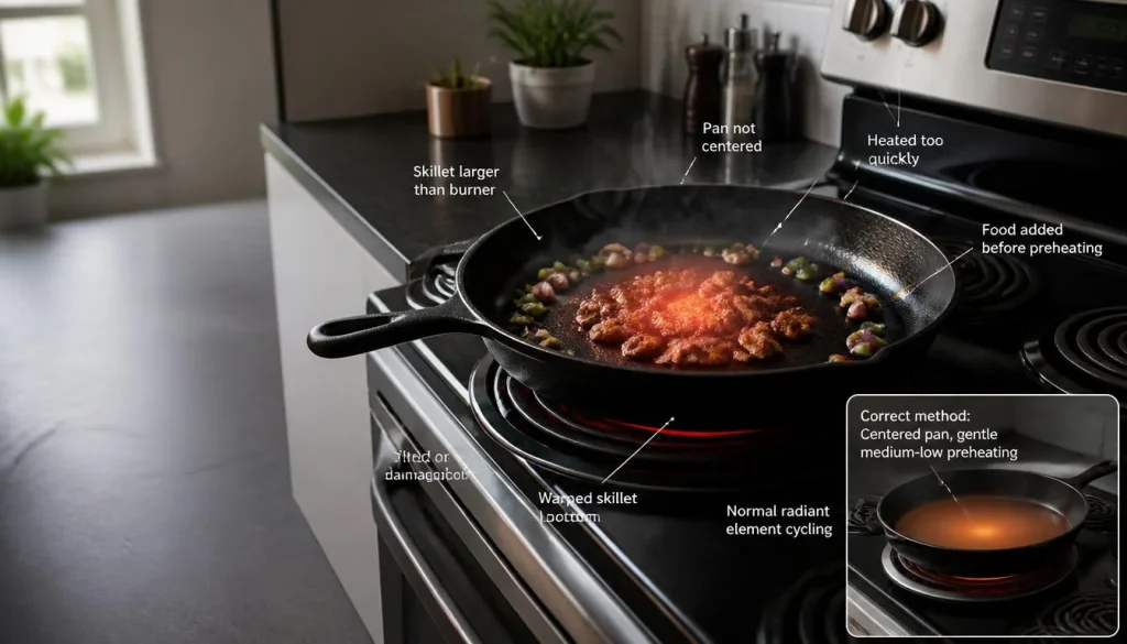 Why Does Cast Iron Heat Unevenly on an Electric Stove