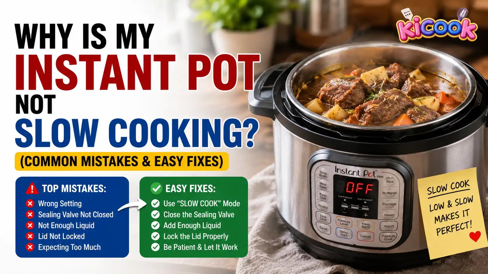 Why Is My Instant Pot Not Slow Cooking