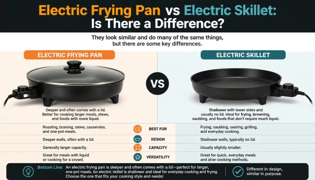 Electric Frying Pan vs Electric Skillet