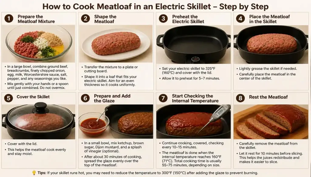 How to Cook Meatloaf in an Electric Skillet Step by Step