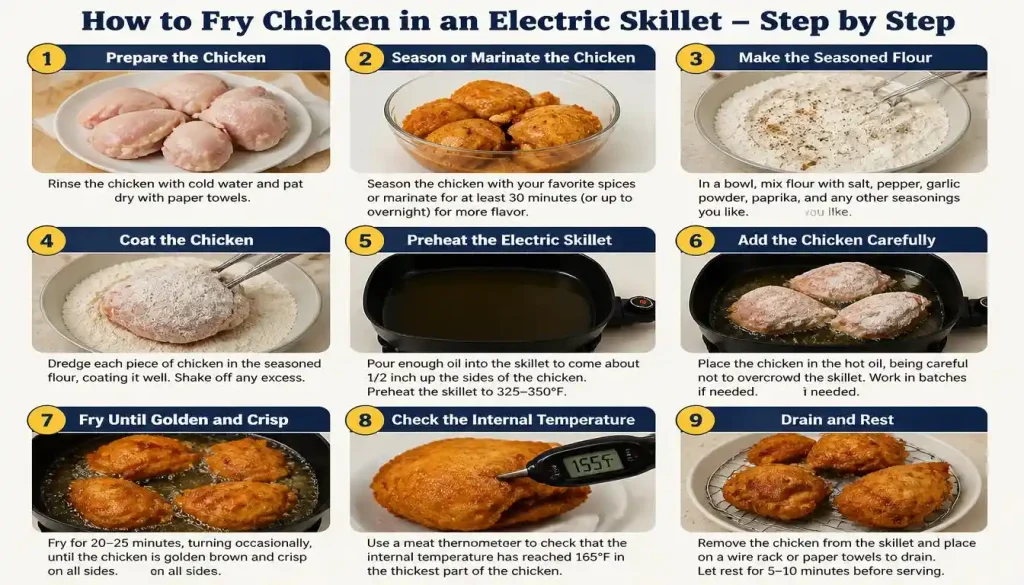 How to Fry Chicken in an Electric Skillet Step by Step