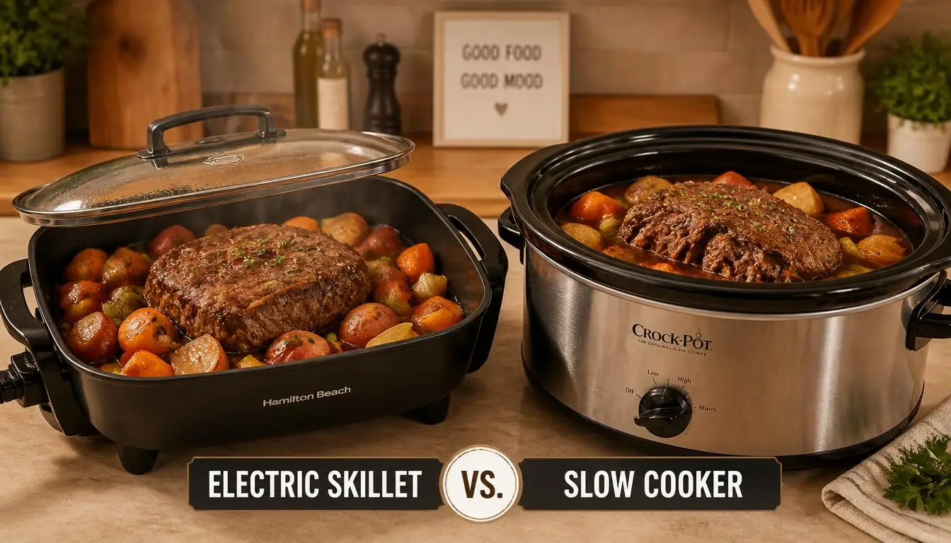 Electric Skillet vs Slow Cooker for Pot Roast